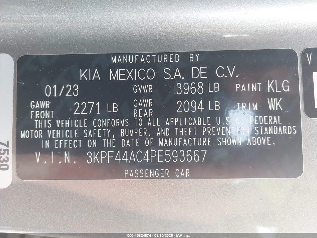 3KPF44AC4PE593667 2023 KIA FORTE photo no. 9