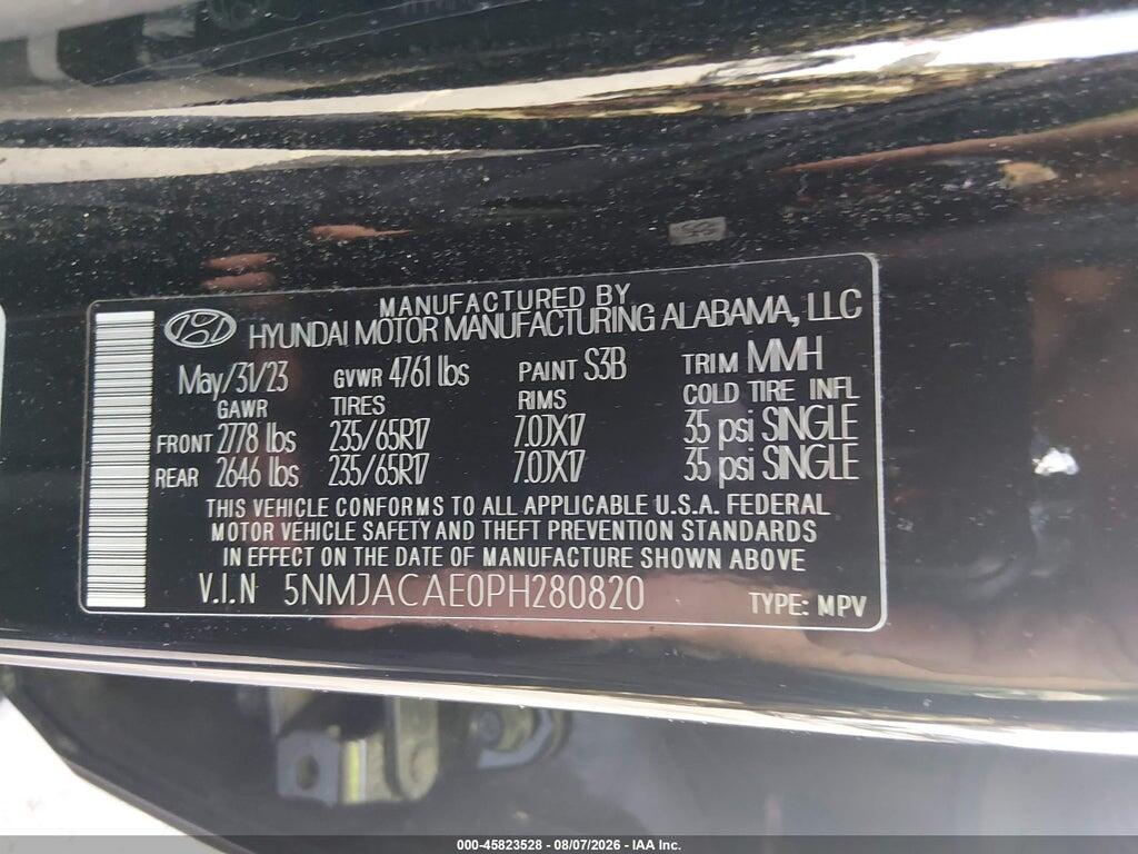 5NMJACAE0PH280820 2023 HYUNDAI TUCSON photo no. 9