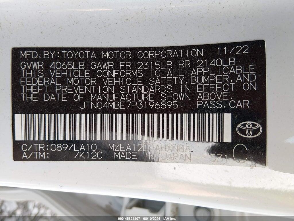 JTNC4MBE7P3196895 2023 TOYOTA COROLLA photo no. 9