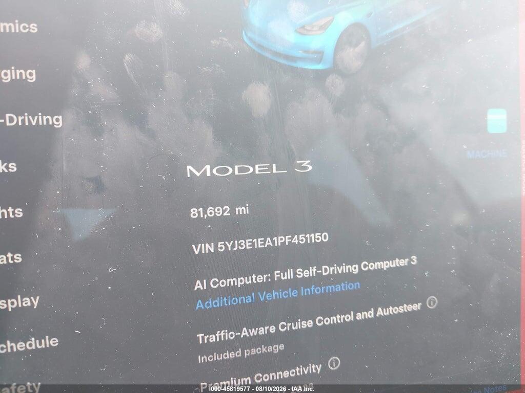 5YJ3E1EA1PF451150 2023 TESLA MODEL 3 photo no. 7
