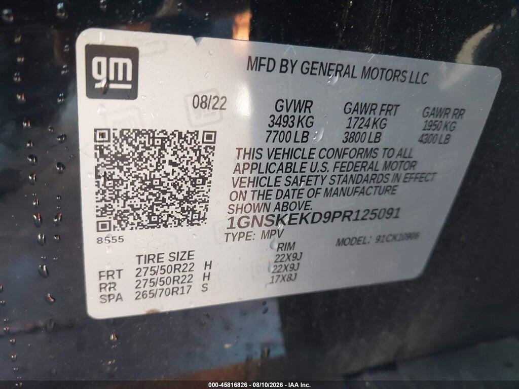 1GNSKEKD9PR125091 2023 CHEVROLET SUBURBAN photo no. 9