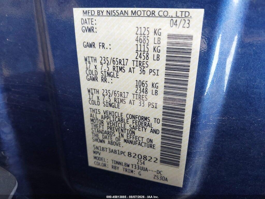 5N1BT3AB1PC820822 2023 NISSAN ROGUE photo no. 9