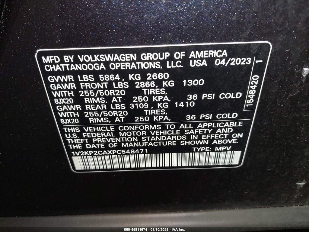 1V2KP2CAXPC548471 2023 VOLKSWAGEN ATLAS photo no. 9