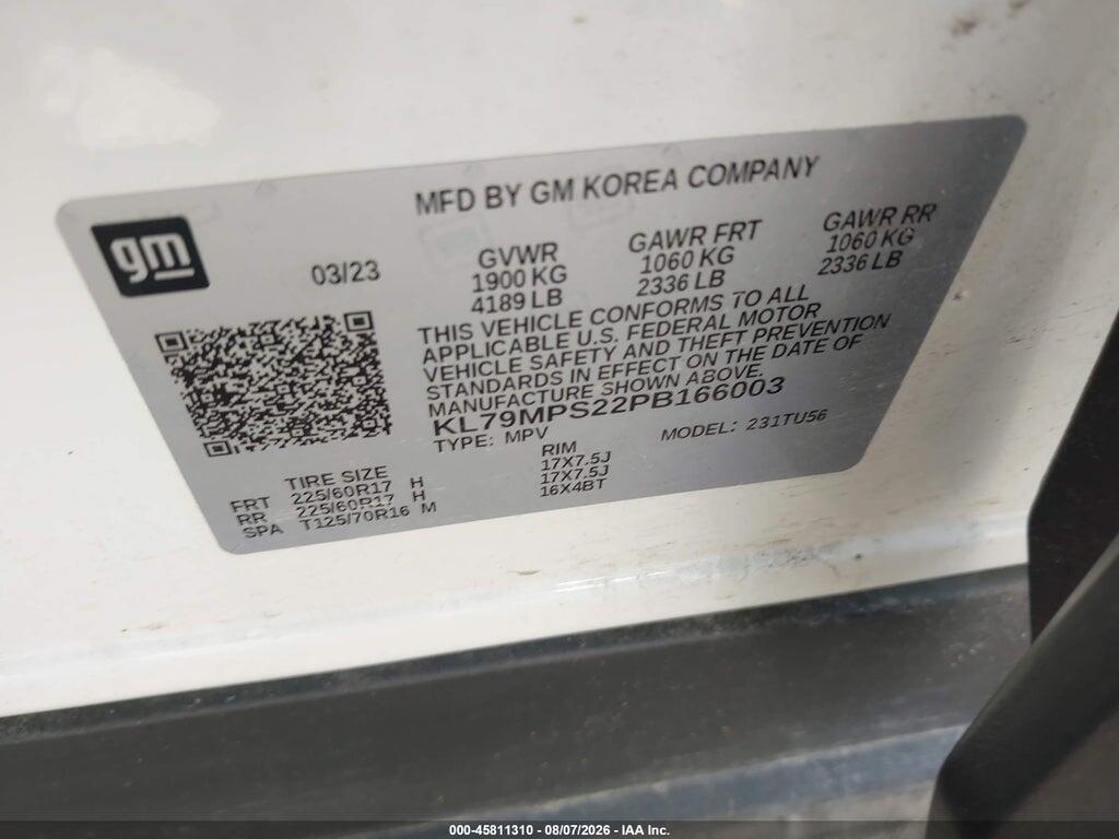 KL79MPS22PB166003 2023 CHEVROLET TRAILBLAZER photo no. 9