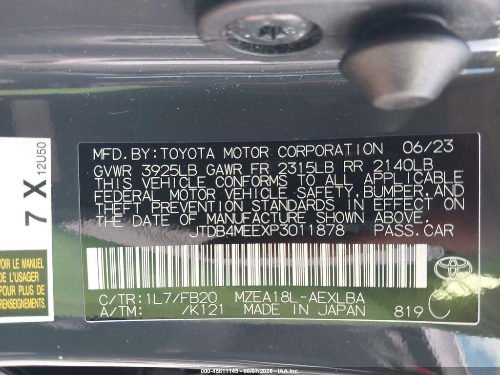 JTDB4MEEXP3011878 2023 TOYOTA COROLLA photo no. 9