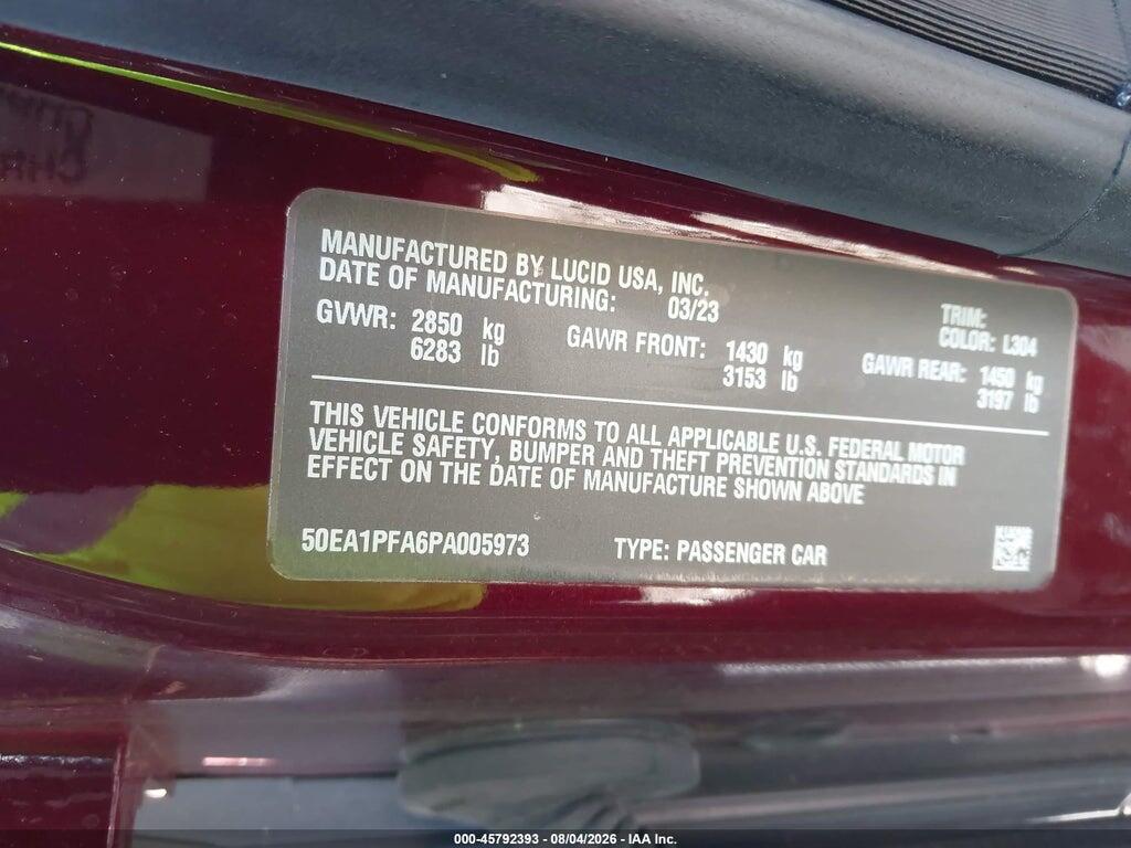 50EA1PFA6PA005973 2023 LUCID AIR photo no. 9