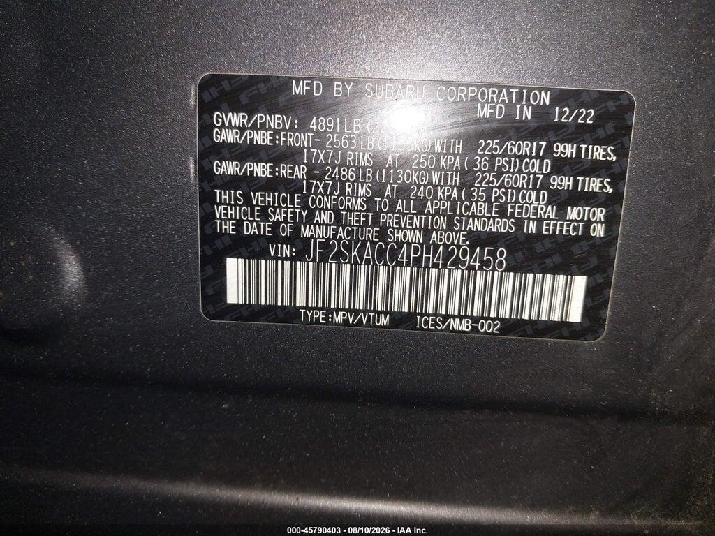 JF2SKACC4PH429458 2023 SUBARU FORESTER photo no. 9