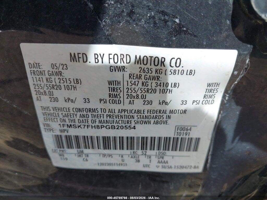 1FMSK7FH8PGB20554 2023 FORD EXPLORER photo no. 9