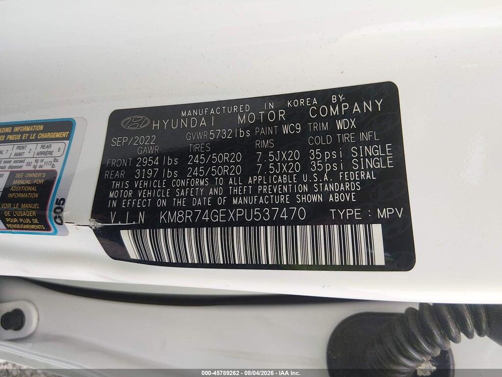 KM8R74GEXPU537470 2023 HYUNDAI PALISADE photo no. 9