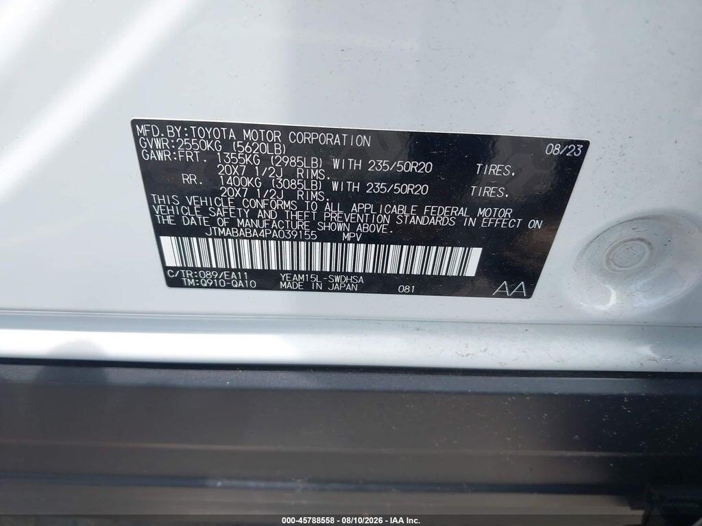 JTMABABA4PA039155 2023 SUBARU SOLTERRA photo no. 9