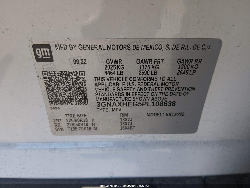 3GNAXHEG5PL108638 2023 CHEVROLET EQUINOX photo no. 9