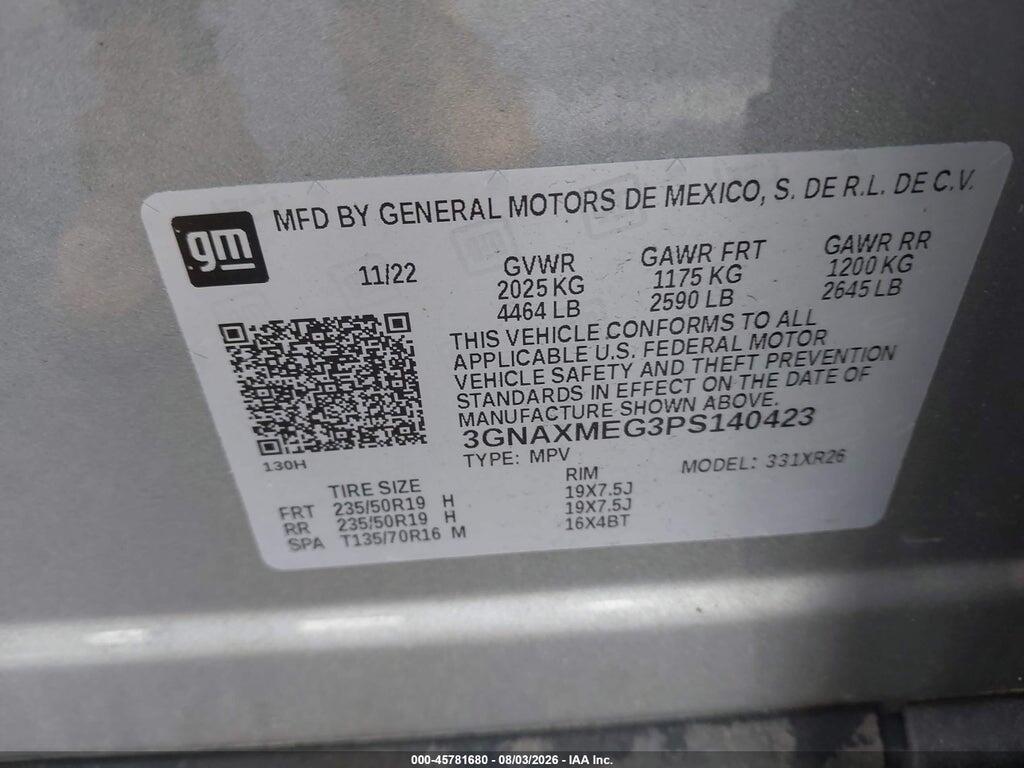3GNAXMEG3PS140423 2023 CHEVROLET EQUINOX photo no. 9