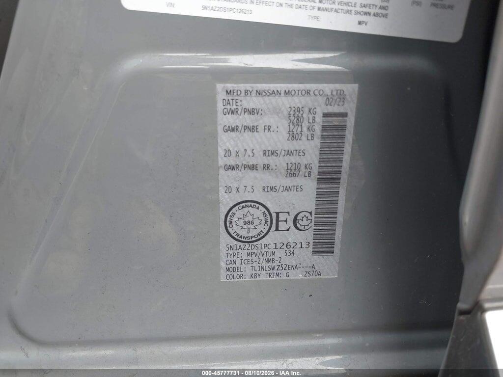 5N1AZ2DS1PC126213 2023 NISSAN MURANO photo no. 9