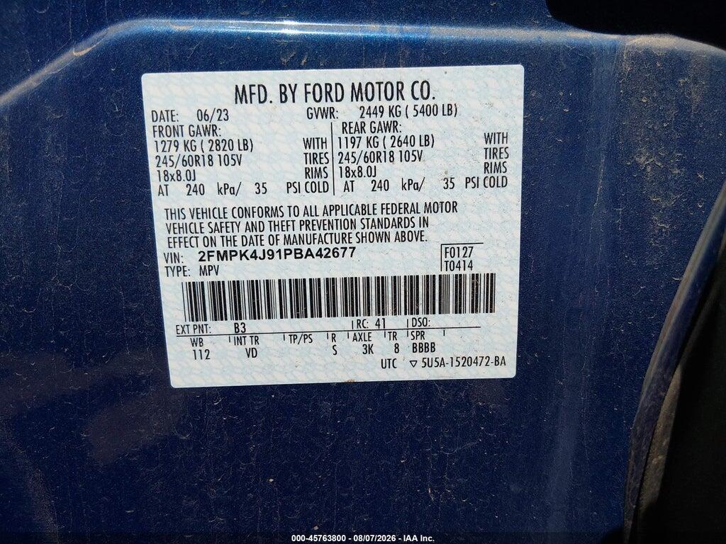 2FMPK4J91PBA42677 2023 FORD EDGE photo no. 9