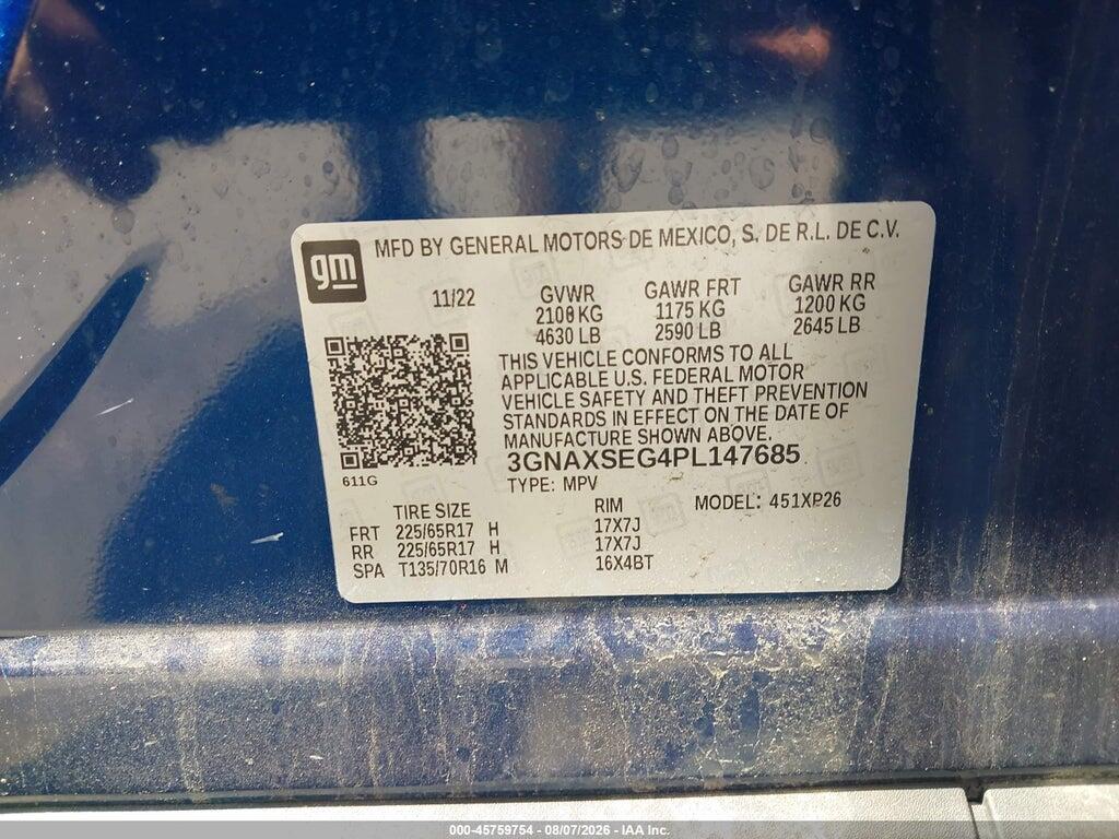 3GNAXSEG4PL147685 2023 CHEVROLET EQUINOX photo no. 9