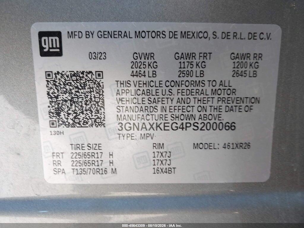 3GNAXKEG4PS200066 2023 CHEVROLET EQUINOX photo no. 9