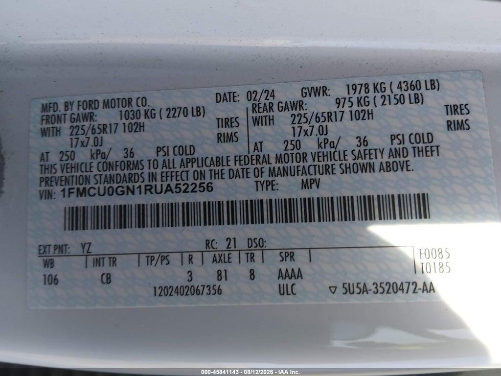 1FMCU0GN1RUA52256 2024 FORD ESCAPE photo no. 9