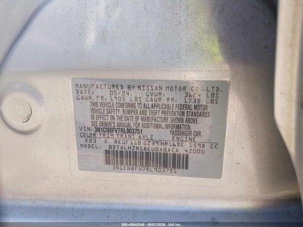 3N1CN8FV7RL903751 2024 NISSAN VERSA photo no. 9
