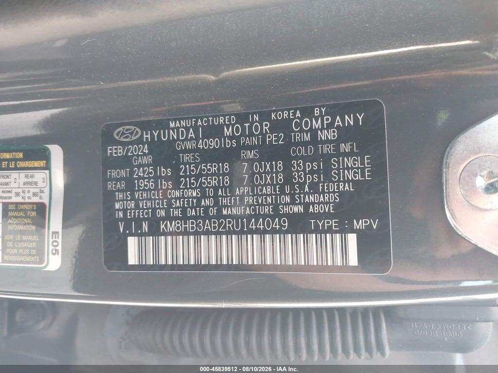 KM8HB3AB2RU144049 2024 HYUNDAI KONA photo no. 9