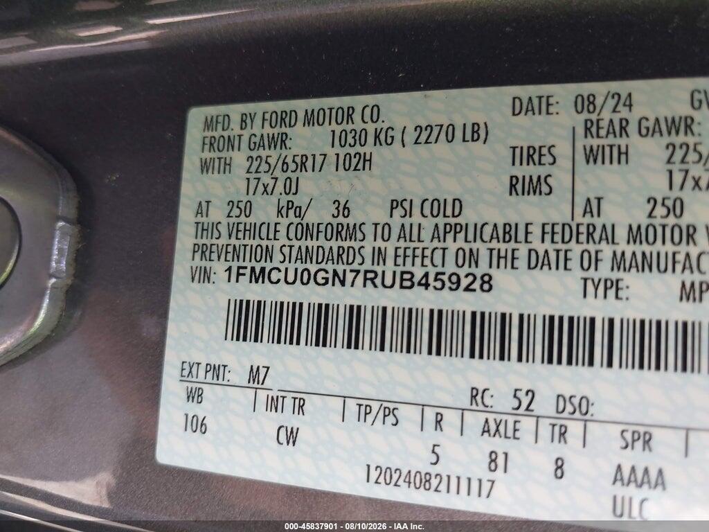 1FMCU0GN7RUB45928 2024 FORD ESCAPE photo no. 9