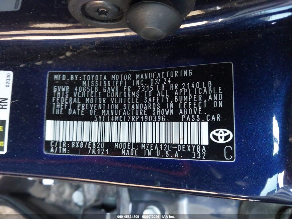 5YFT4MCE7RP190396 2024 TOYOTA COROLLA photo no. 9
