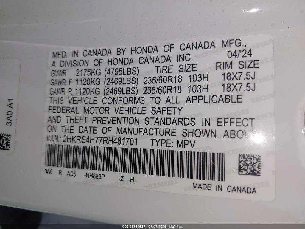 2HKRS4H77RH481701 2024 HONDA CR-V photo no. 9