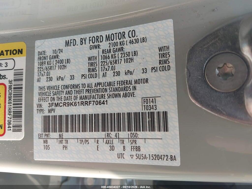 3FMCR9K61RRF70641 2024 FORD BRONCO SPORT photo no. 9