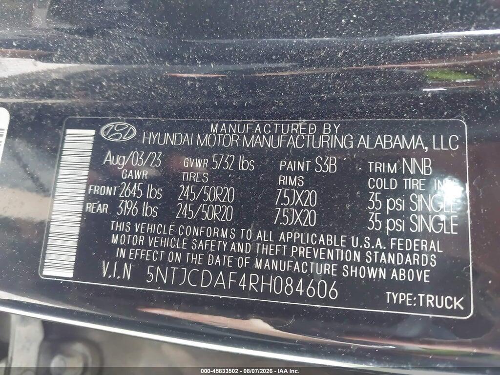 5NTJCDAF4RH084606 2024 HYUNDAI SANTA CRUZ photo no. 9