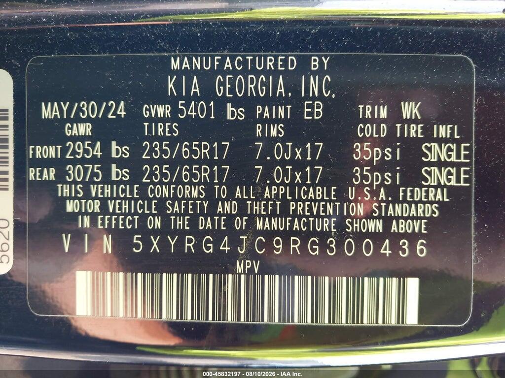 5XYRG4JC9RG300436 2024 KIA SORENTO photo no. 9