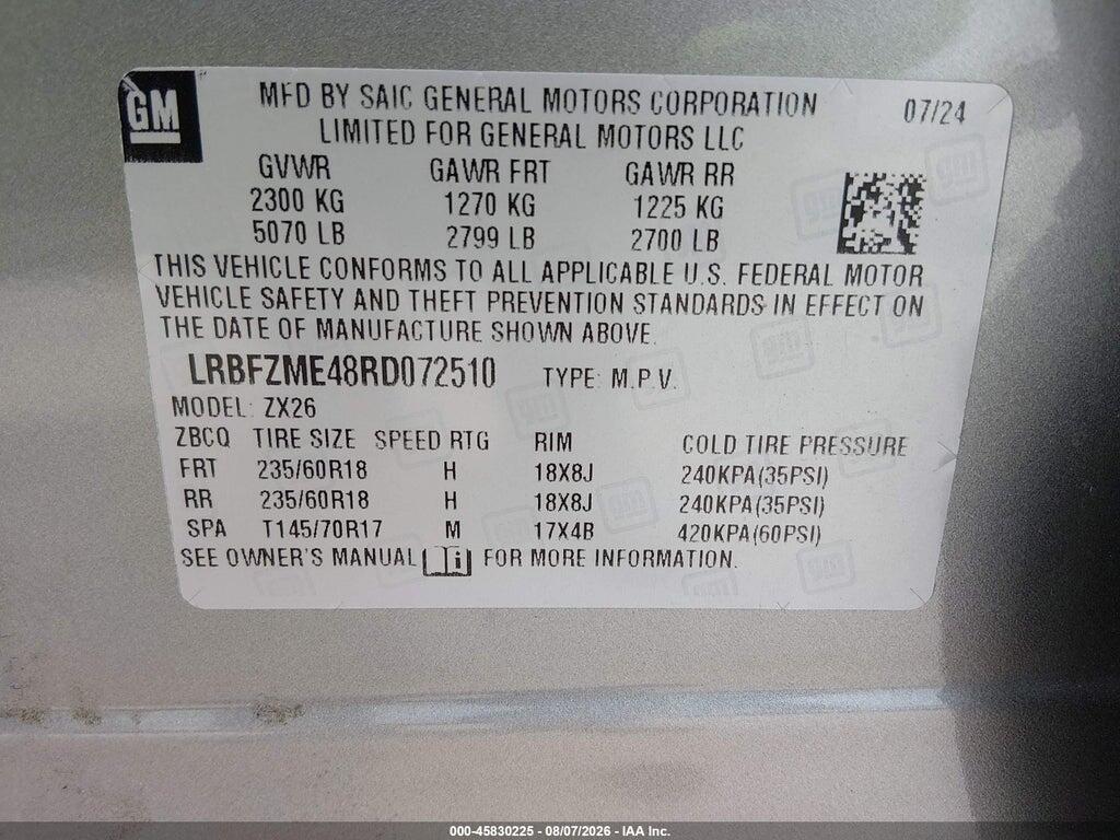 LRBFZME48RD072510 2024 BUICK ENVISION photo no. 9