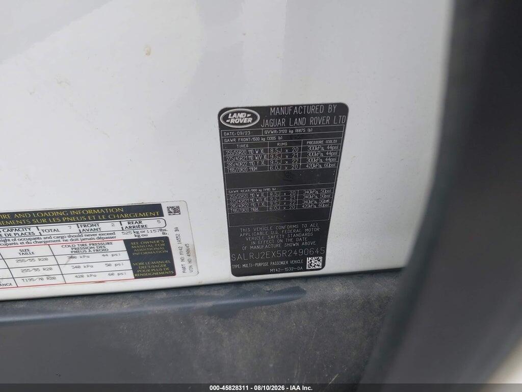 SALRJ2EX5R2490645 2024 LAND ROVER DISCOVERY photo no. 9