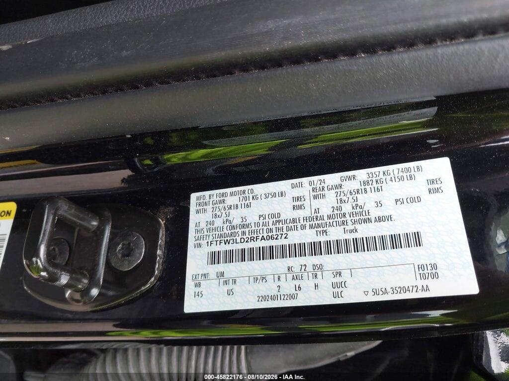 1FTFW3LD2RFA06272 2024 FORD F-150 photo no. 9