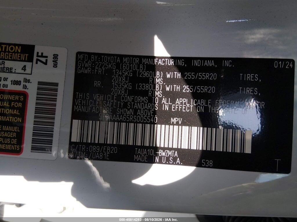 5TDAAAA65RS005540 2024 LEXUS TX 350 photo no. 9
