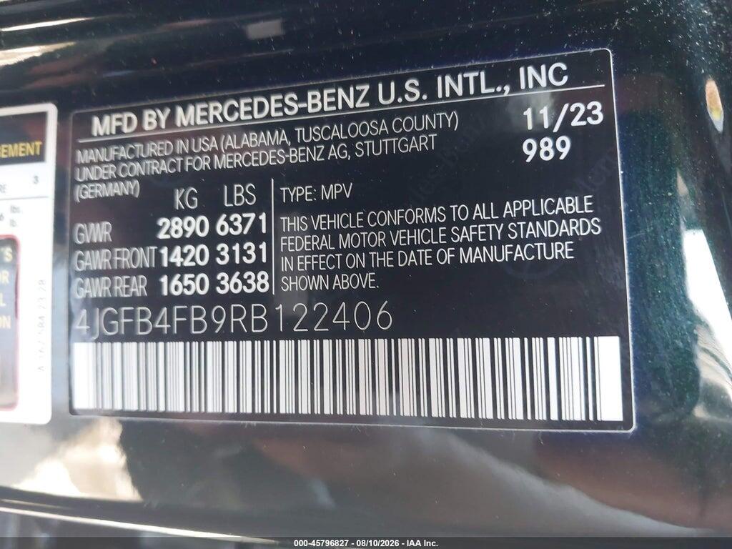 4JGFB4FB9RB122406 2024 MERCEDES-BENZ GLE 350 photo no. 9