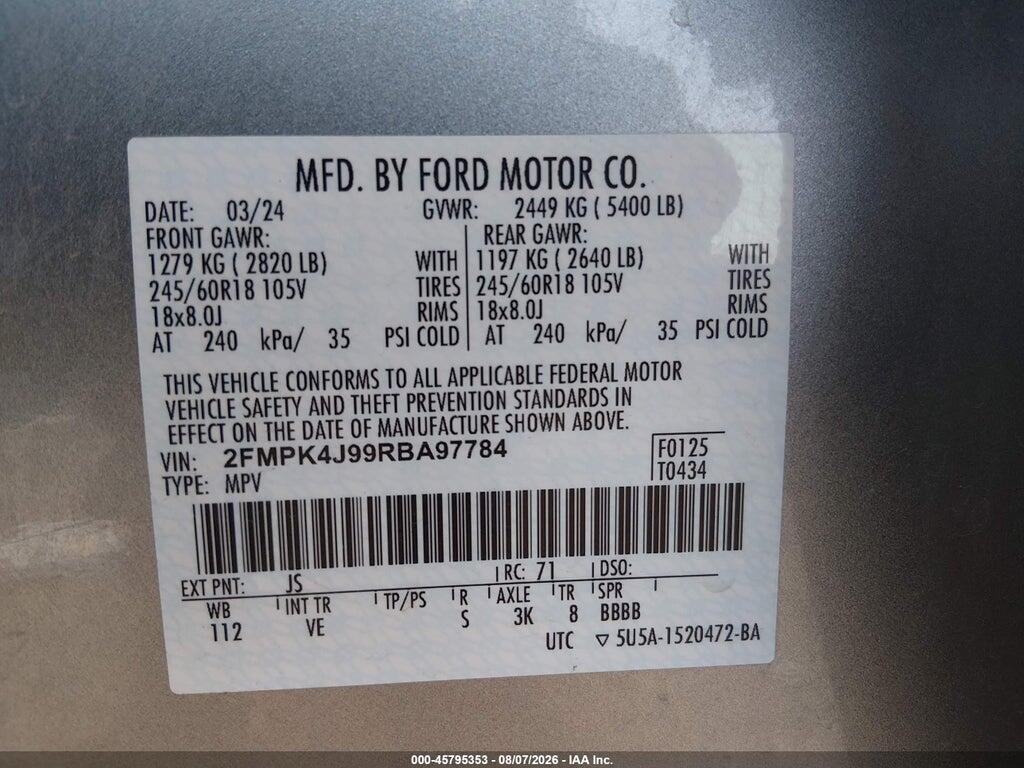 2FMPK4J99RBA97784 2024 FORD EDGE photo no. 9