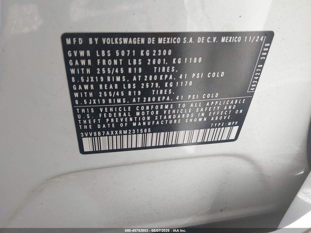 3VV8B7AXXRM231565 2024 VOLKSWAGEN TIGUAN photo no. 9