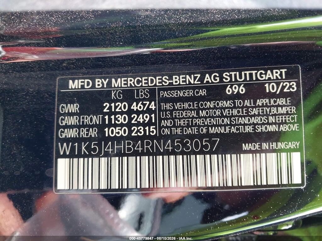 W1K5J4HB4RN453057 2024 MERCEDES-BENZ CLA 250 COUPE photo no. 9