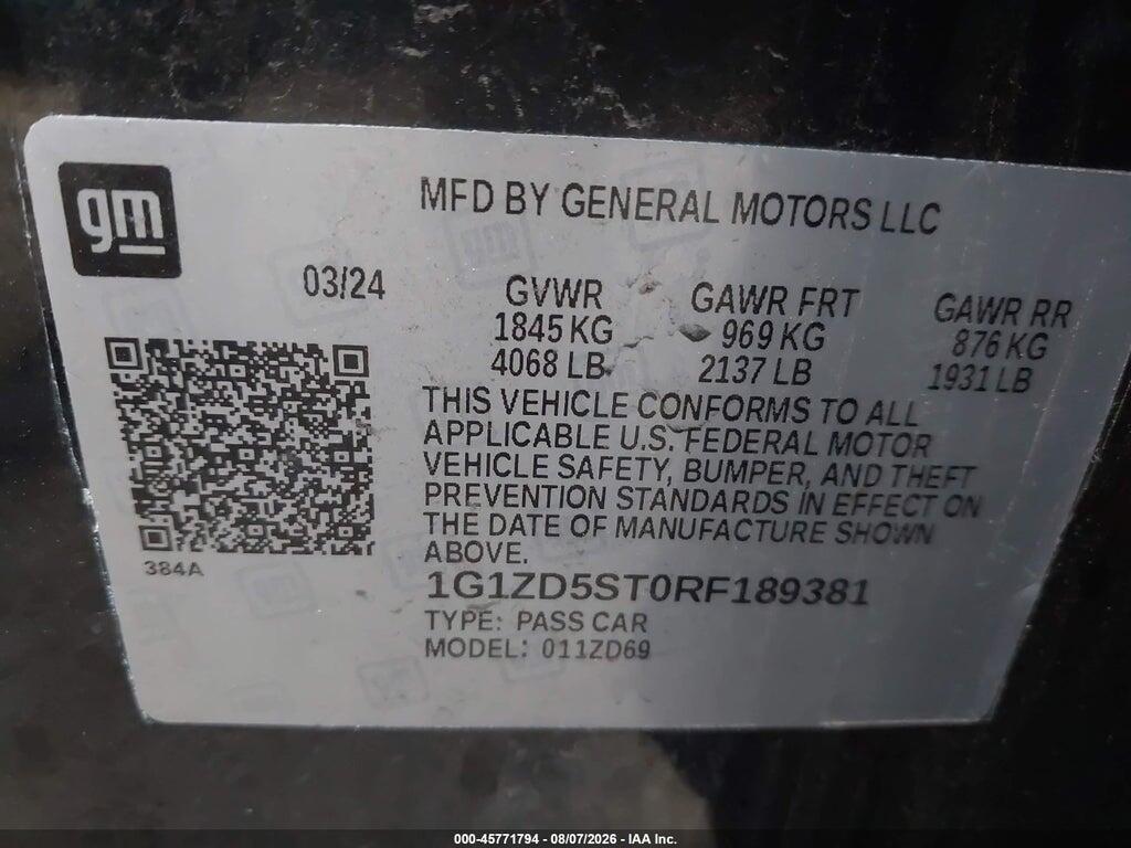 1G1ZD5ST0RF189381 2024 CHEVROLET MALIBU photo no. 9