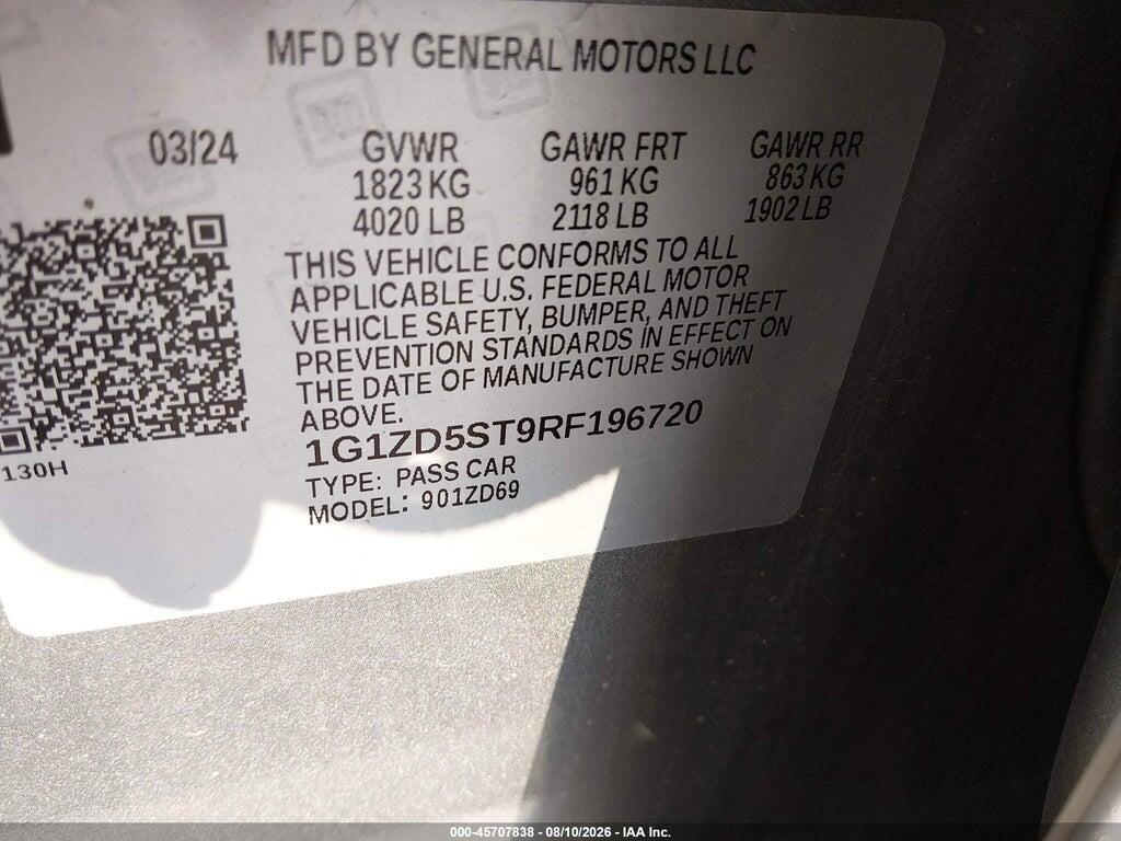 1G1ZD5ST9RF196720 2024 CHEVROLET MALIBU photo no. 9