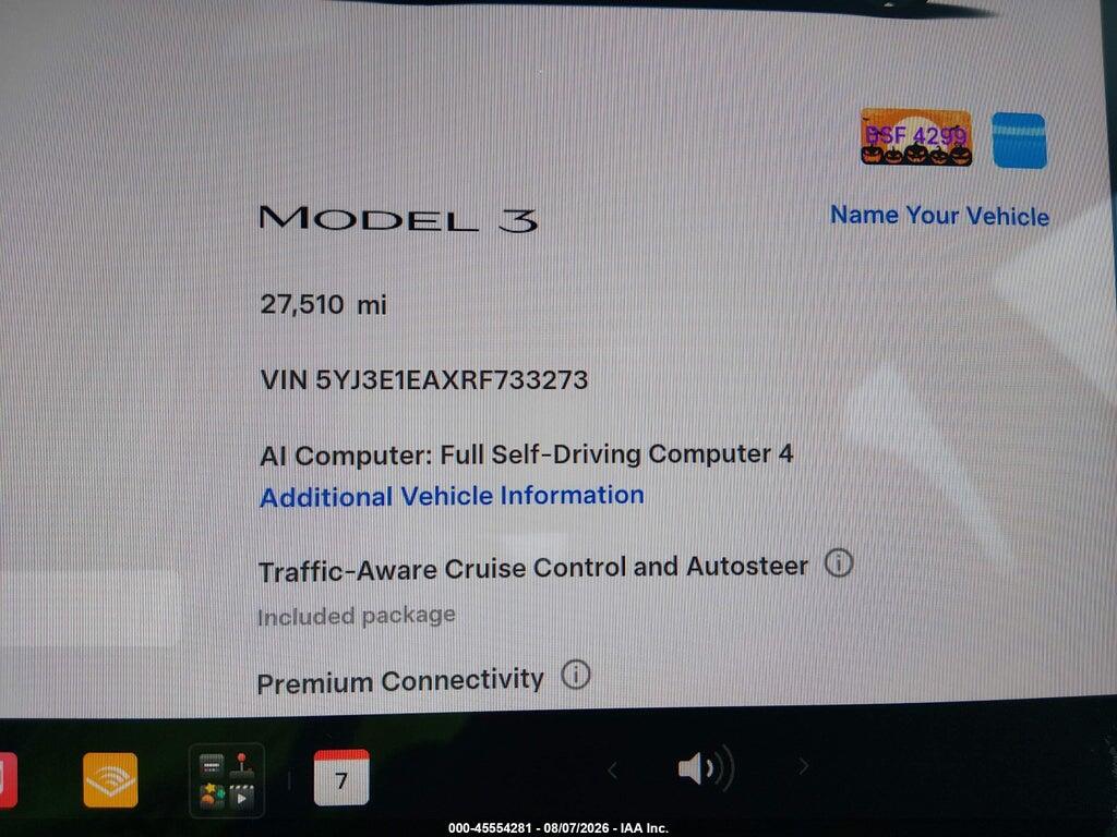 5YJ3E1EAXRF733273 2024 TESLA MODEL 3 photo no. 7