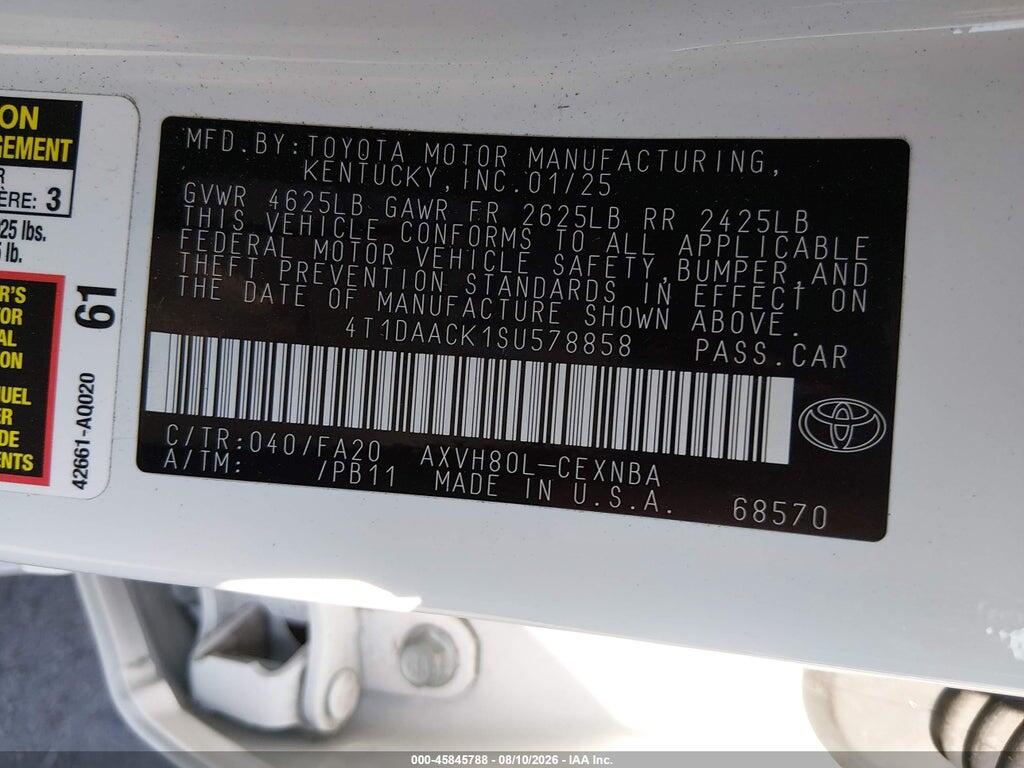 4T1DAACK1SU578858 2025 TOYOTA CAMRY photo no. 9