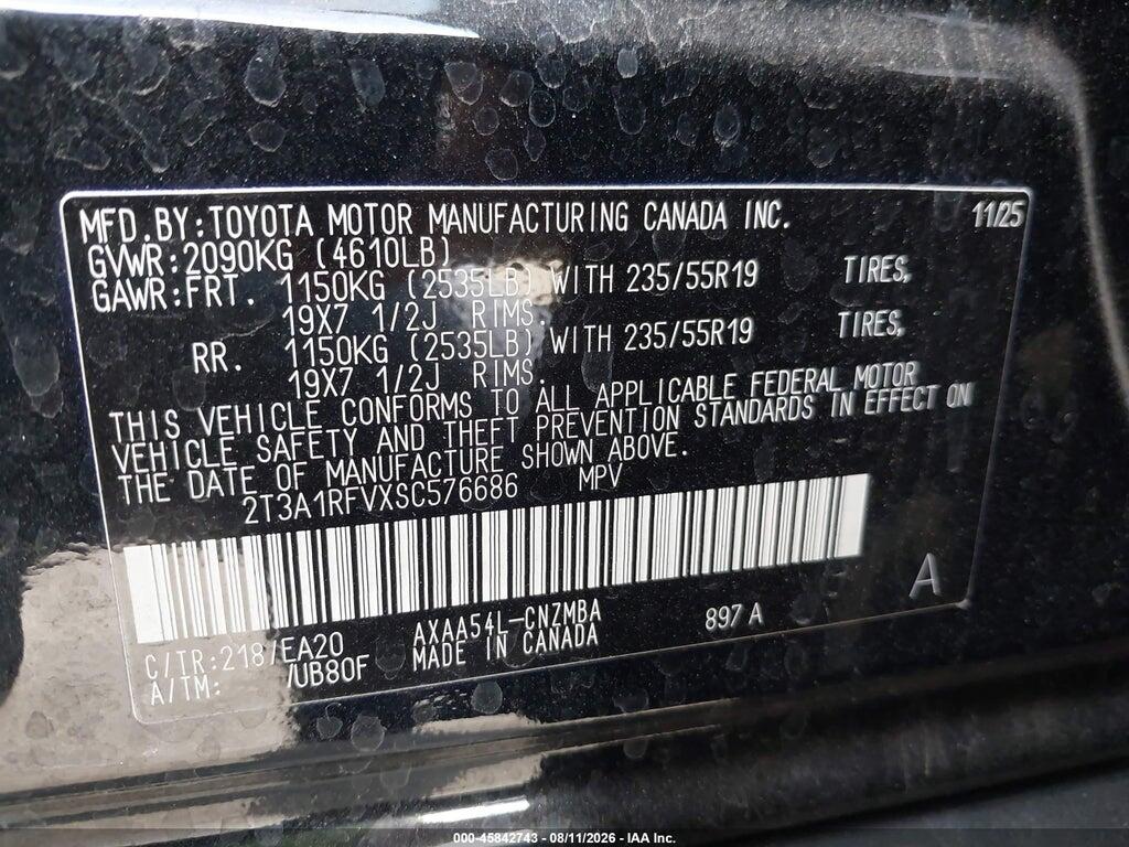 2T3A1RFVXSC576686 2025 TOYOTA RAV4 photo no. 9