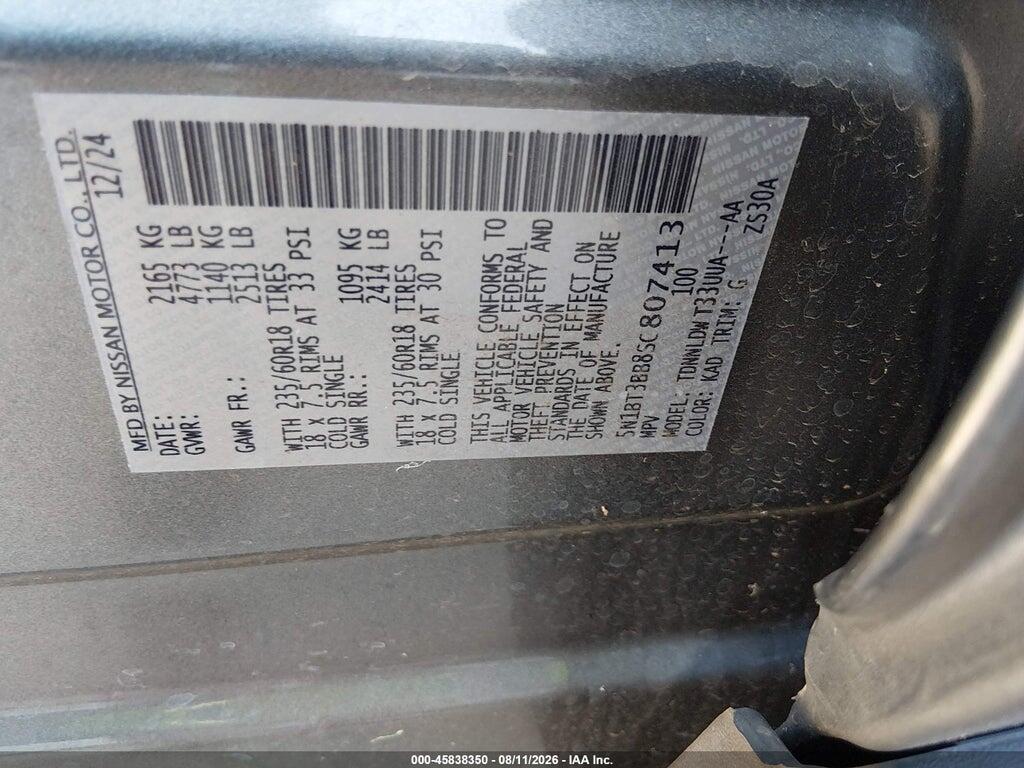 5N1BT3BB8SC807413 2025 NISSAN ROGUE photo no. 9