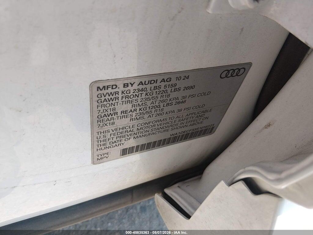 WA1DECF33S1016223 2025 AUDI Q3 photo no. 9