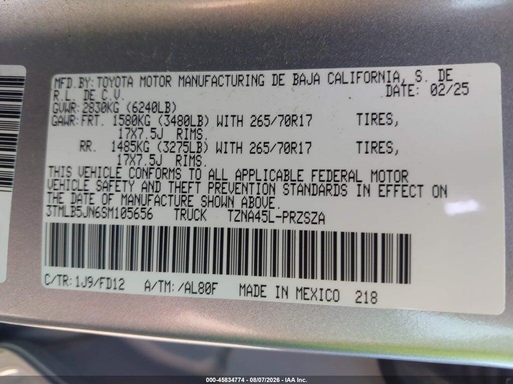 3TMLB5JN6SM105656 2025 TOYOTA TACOMA photo no. 9