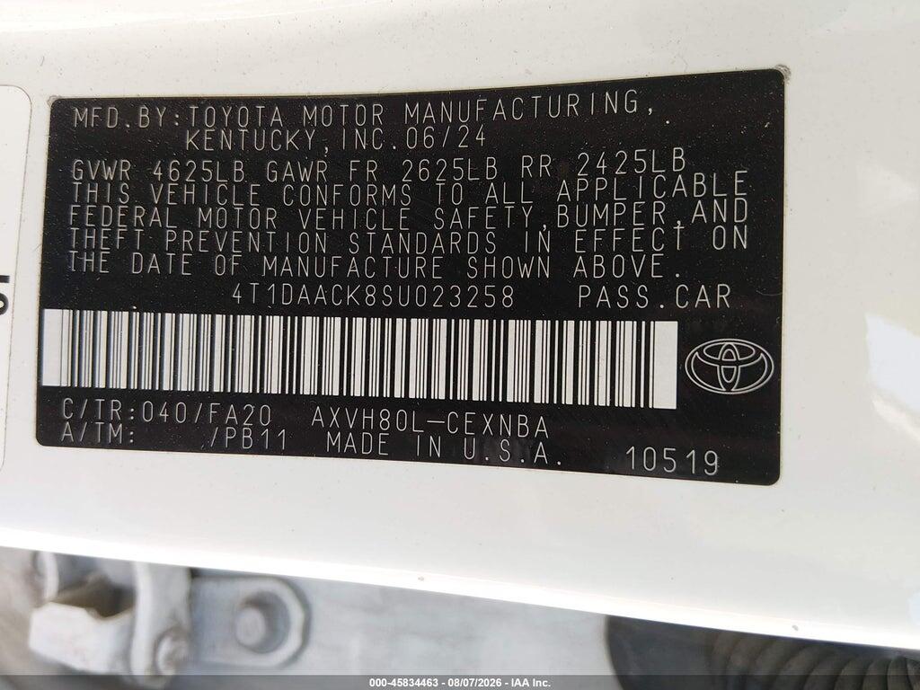 4T1DAACK8SU023258 2025 TOYOTA CAMRY photo no. 9