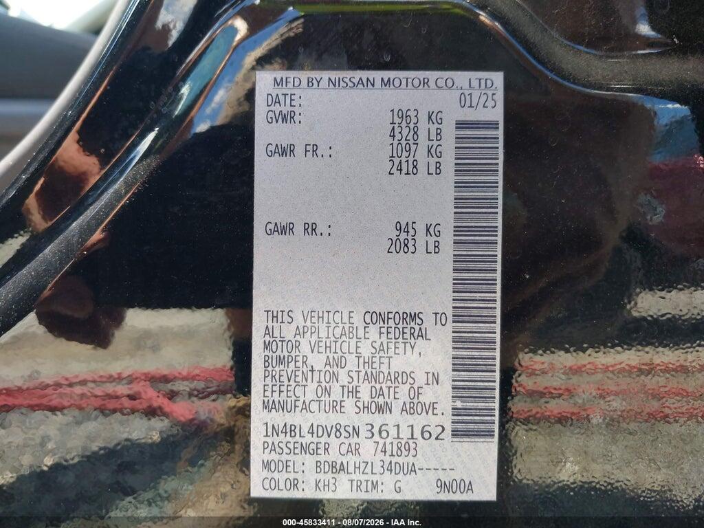 1N4BL4DV8SN361162 2025 NISSAN ALTIMA photo no. 9