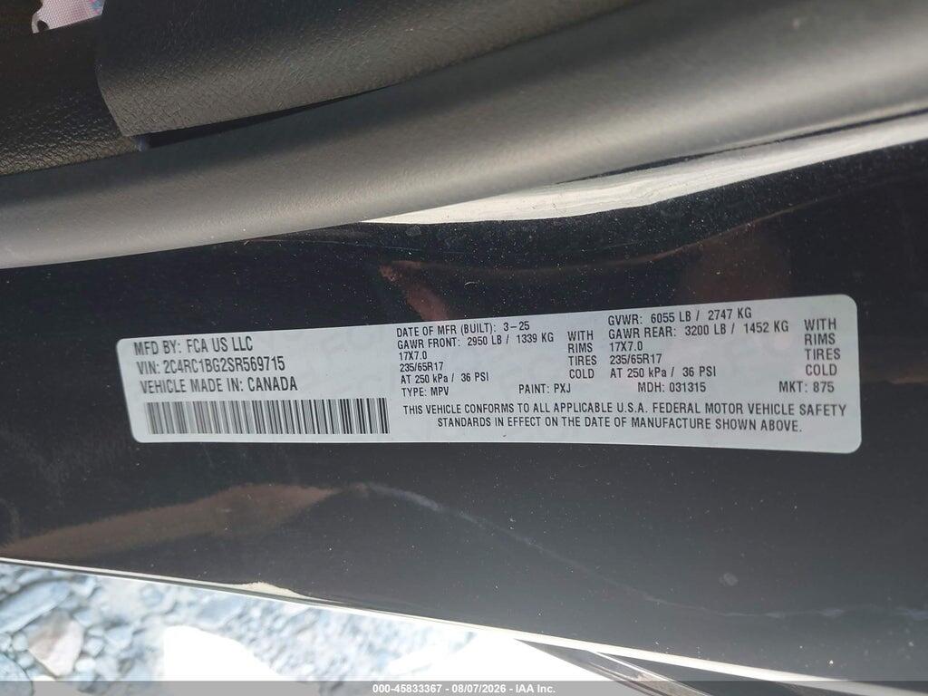 2C4RC1BG2SR569715 2025 CHRYSLER PACIFICA photo no. 9