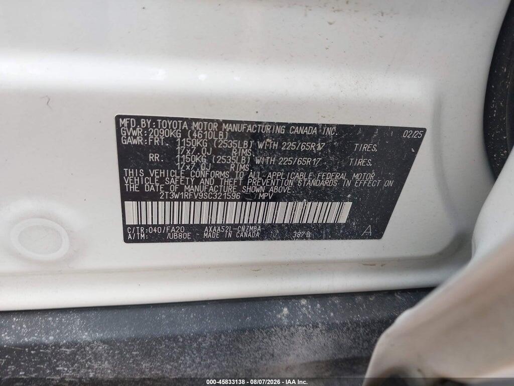 2T3W1RFV9SC321596 2025 TOYOTA RAV4 photo no. 9