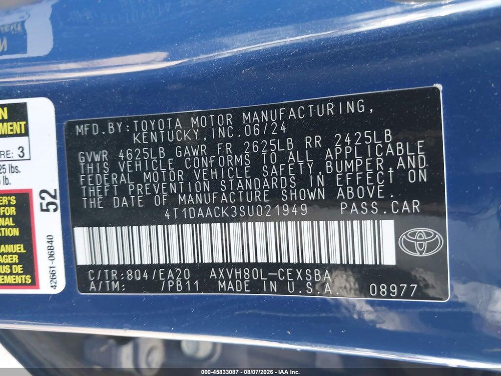 4T1DAACK3SU021949 2025 TOYOTA CAMRY photo no. 9